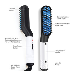 Multifunctional Hair Straightener Hair Comb Brush Men Beard Straightener