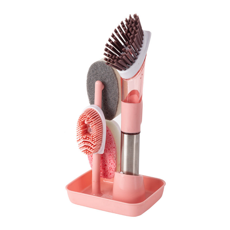 Multifunctional Dish Brush Household Kitchen Oily Sponge Long Handle Cleaning Brush - Minihomy