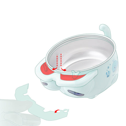 Children's Water Injection Insulation Bowl 316 Stainless Steel Anti-scalding Insulation Bowl
