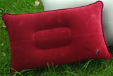 Outdoor Pvc Pillows Travel Camping Thick Flocking Rectangular Inflatable Pillows Nap