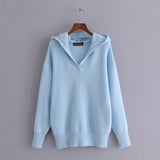 Soft Solid Color Knitted Sweater Women