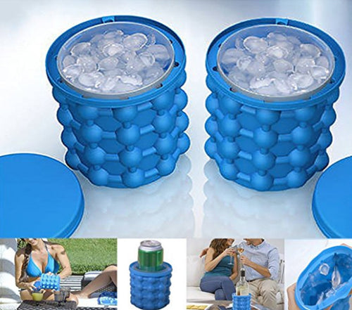 Silicone Ice Maker Quick Cold Ice Bucket - Convenient Ice Cube Storage