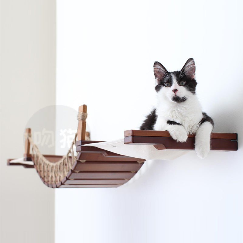 Cat Wall Climbing Frame Pet Furniture Cat Bridge Wall Hanging Type Plus Accessories