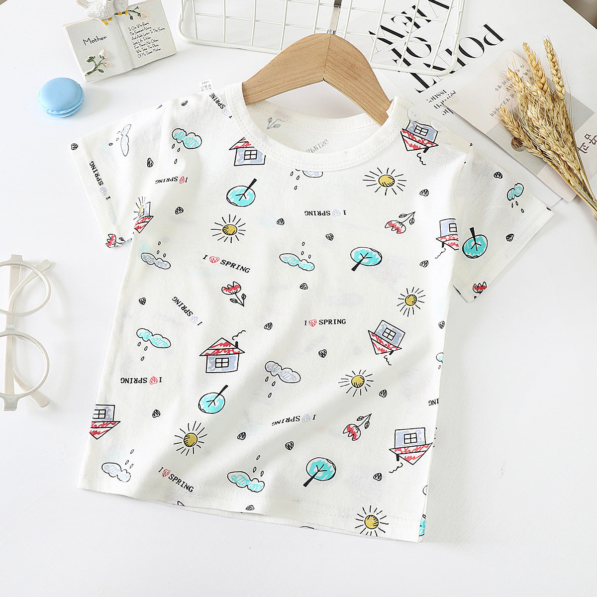 Children's Short-Sleeved T-Shirt - Cotton Baby Half-Sleeved Bottoming Shirt