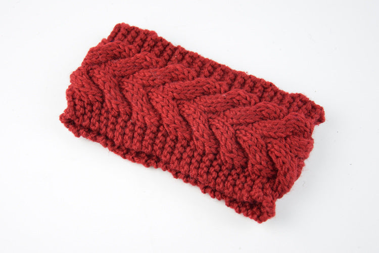 Acrylic Thick Wool Knitted Headband Diagonally Crossed Hair Accessories For Women