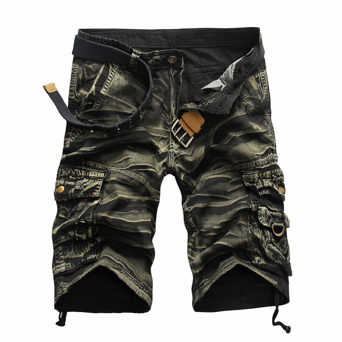 Men's Overalls Summer Camouflage Pants Loose Five Point Pants