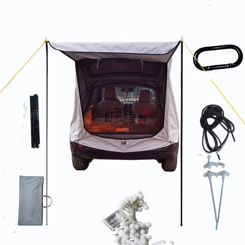 Car Trunk Extension Tent At The Rear Of The Car