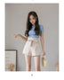 Bud High Waist Chiffon Shorts A-line Wide-leg Pants Casual Slim Pants - Minihomy