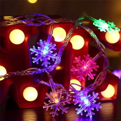 Snowflake String Light Garlands Ornaments Christmas Tree Decorations For Home Winter Decor