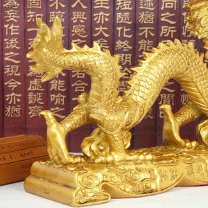 Zhaocailong Ornaments Zodiac Golden Dragon Geomantic Products Crafts Home Office Decoration