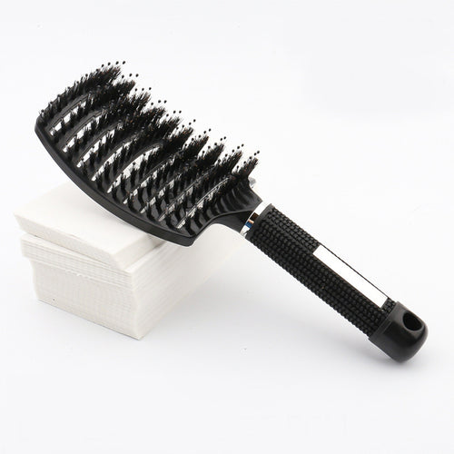 Large Curved Comb Hairbrush Boar Bristles Massage Comb Curly Hair Multifunctional Hair Brush