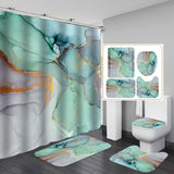 Beautiful Modern Shower Curtains 3D Bathroom Curtain Set Anti-slip Bath Mat