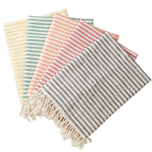 Fringed Beach Towel Polyester Cotton Wearable Striped Bath Towel Cushion Tablecloth