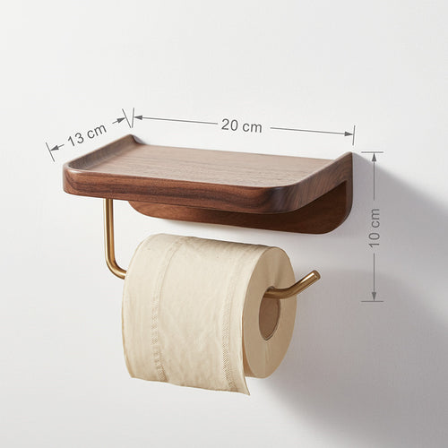 Solid Wood Creative Wall-mounted Paper Towel Rack - Toilet Roll Holder