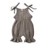 Newborn Toddler Baby Girls Sleeveless Solid Romper Jumpsuit Outfit