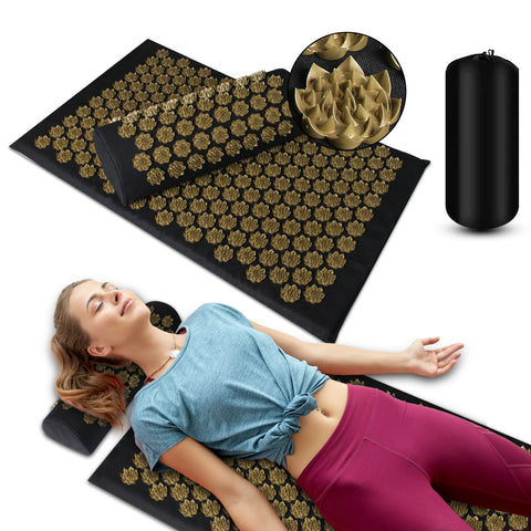 Acupressure Massage Mat With Needles Set Back Massager For Neck Foot Kuznetsov's Applicator Massage Pad Yoga Mat With Pillow