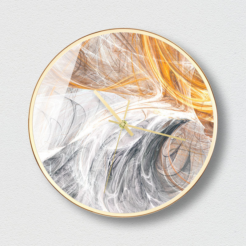 Abstract Marble Digital Wall Clock