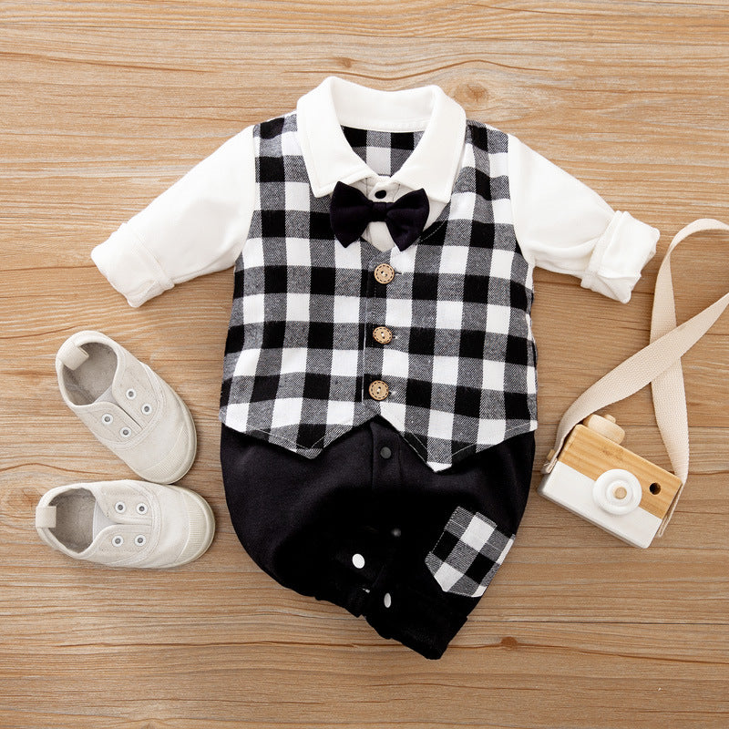 Gentleman's Baby Clothes Long-sleeved One-piece