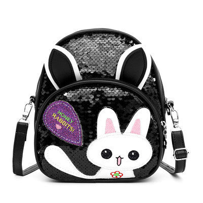 Cute Bunny Sequined One-shoulder Backpack