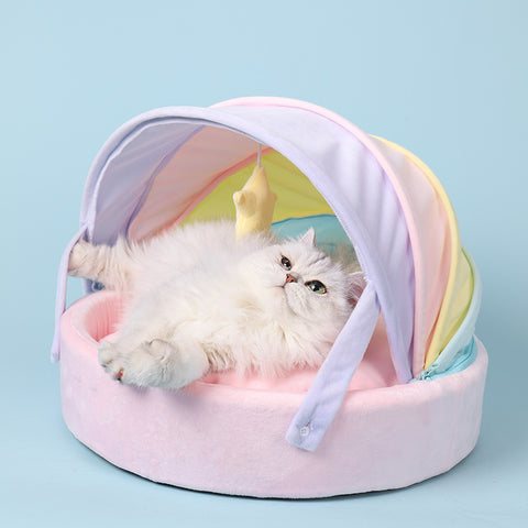 Rainbow Cat Bed Soft Pet Sleeping Mat