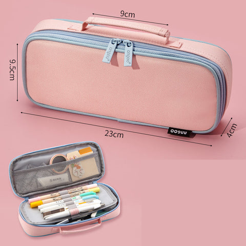 Functional Stationery Box Korean Simple Creative Middle School Girl Canvas Large Capacity Pencil Case Pencil Case