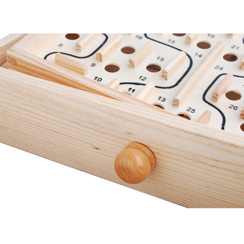 36 Levels Large Number 2 Wooden Table Maze Game