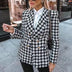 Ladies Black Tassel Houndstooth Coats - Minihomy