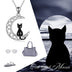 Celtic Moon Cat Necklace for Girls Sterling Silver Irish Jewelry