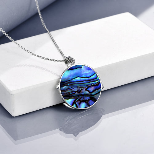 Star Moon Necklace Sterling Silver Galaxy Space Saturn Pendant Abalone Shell Jewelry