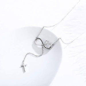 Infinity Cross Sterling Silver Lucky Y Necklace Jewelry