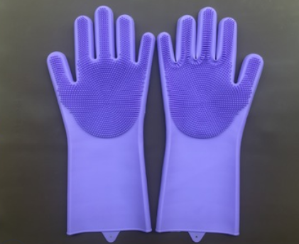 Silicone Heat-resistant Cleaning Brush Scrubbing Gloves - Minihomy