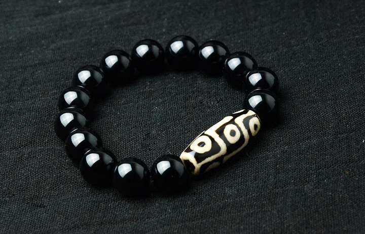 Natural black agate bracelet men and women gift jewelry