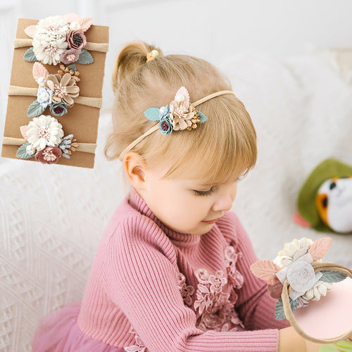 Pearl Flower Headband For Girls Newborn Baby Elastic Princess Hair bands