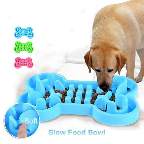 Pet Dog Slow Food Feeder Anti Choke Travel Bowl
