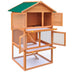 Outdoor Rabbit Hutch Small Animal House Pet Cage 3 Layers Wood - Minihomy