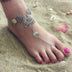 Bohemian Jewelry Antique Silver Color Hollow Flower Chain Anklets Beach Barefoot Sandals Foot Jewelry