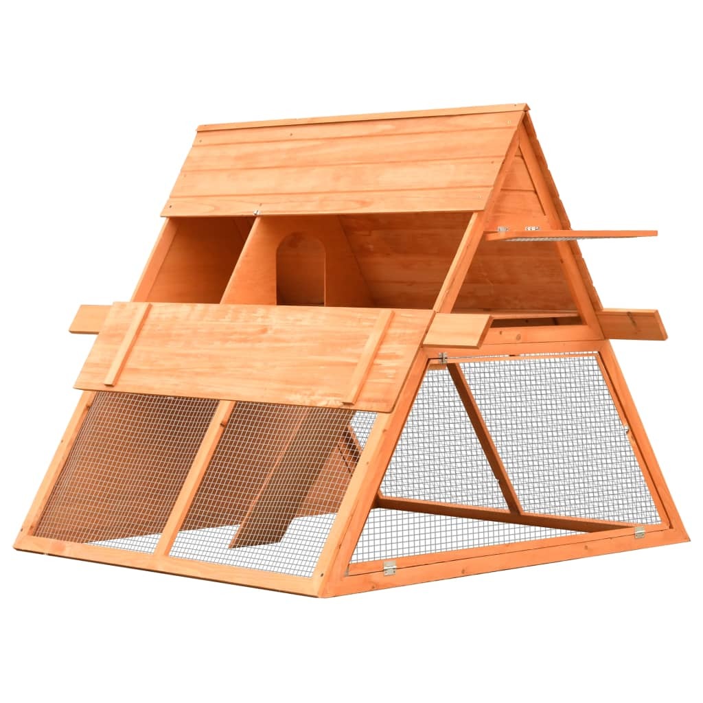 vidaXL Rabbit Hutch Solid Pine & Fir Wood 59.8"x50.4"x42.5"