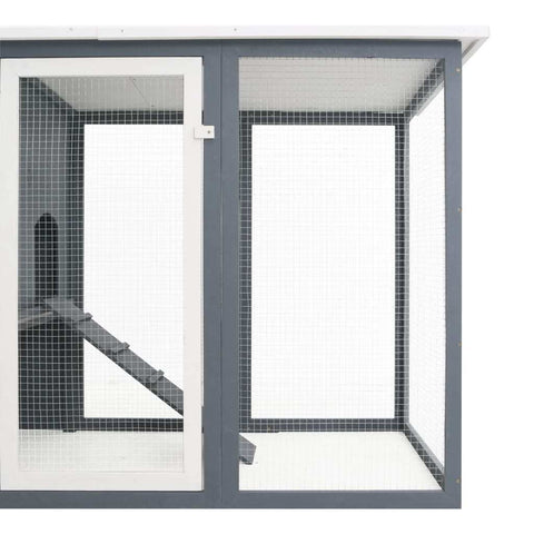 vidaXL Outdoor Chicken Cage Hen House with 1 Egg Cage Gray Wood