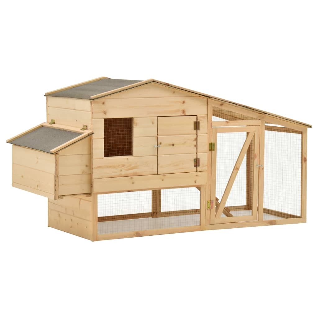 vidaXL Chicken Cage Solid Pine Wood 70.1"x26.4"x36.2"