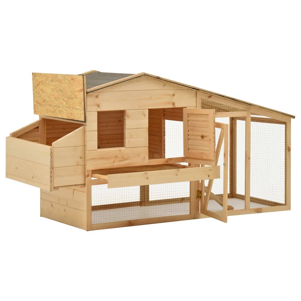 vidaXL Chicken Cage Solid Pine Wood 70.1"x26.4"x36.2"