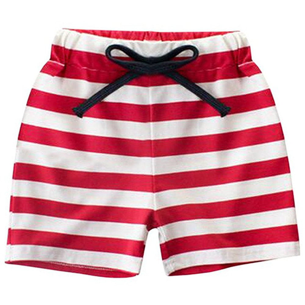 Printed striped cotton two-piece baby clothing