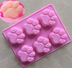 Six even puppy footprints silicone cake mold 6 even cat claws handmade soap mold high temperature cake mold cold soap