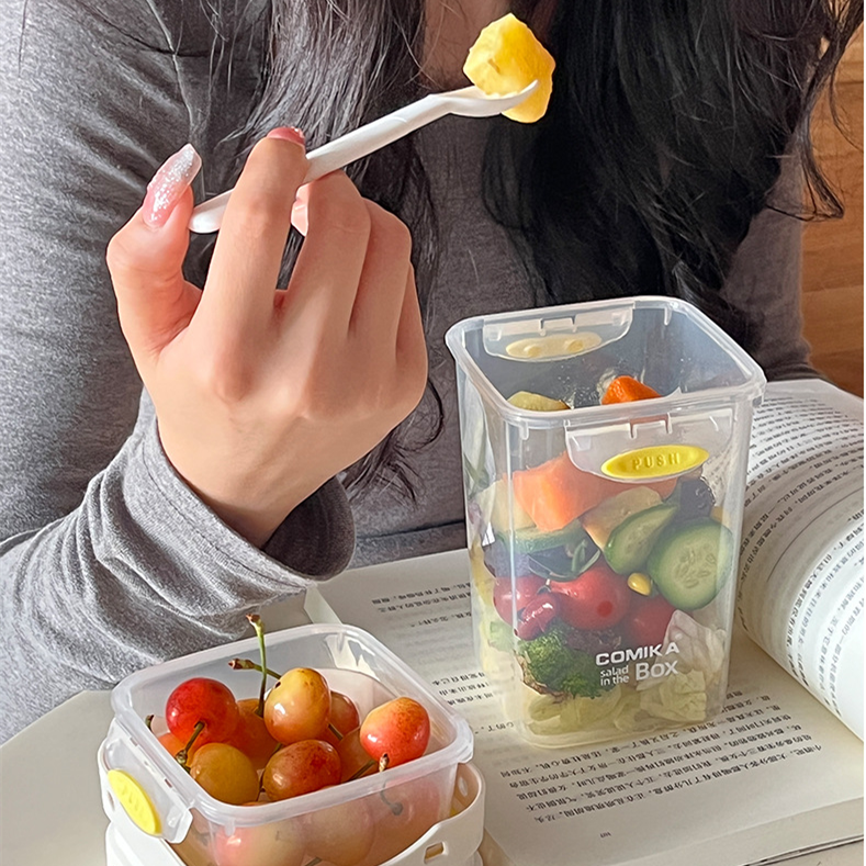 Salad Cup Light Food Fat Reduction Portable Take-out Cup Double-layer Lunch Box Yogurt Cup Oatmeal Cup Milkshake Cup - Minihomy