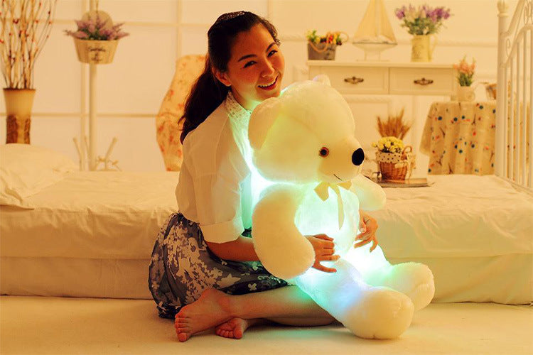 Creative Light Up LED Teddy Bear Stuffed Animals Plush Toy Colorful Glowing Christmas Gift For Kids Pillow - Minihomy