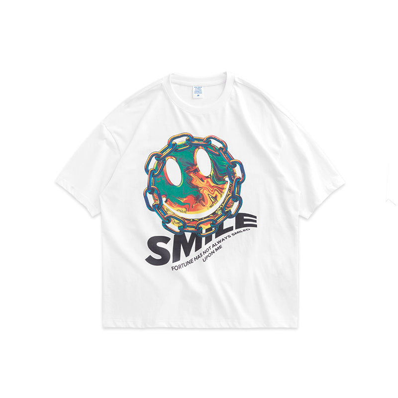 Smiley printed short-sleeved T-shirt men