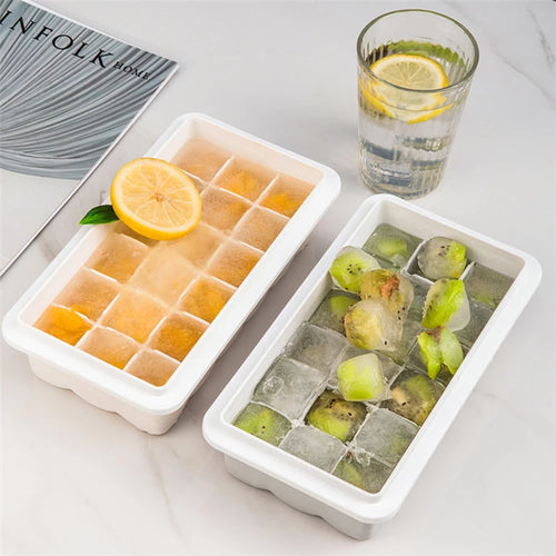 18-grid Transparent Non-flavor Ice-making Hole Cover Water-filled Silicone Ice Tray