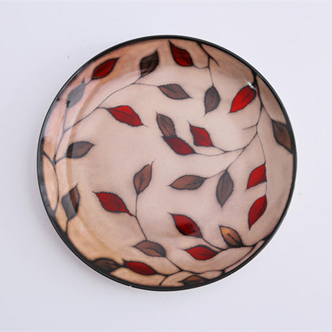 Floral round ceramic dinner plate