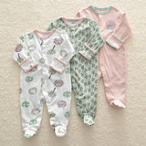 3pcs Flower Sleepsuit Baby Girl Pajamas Newborn Boy Clothes - Minihomy