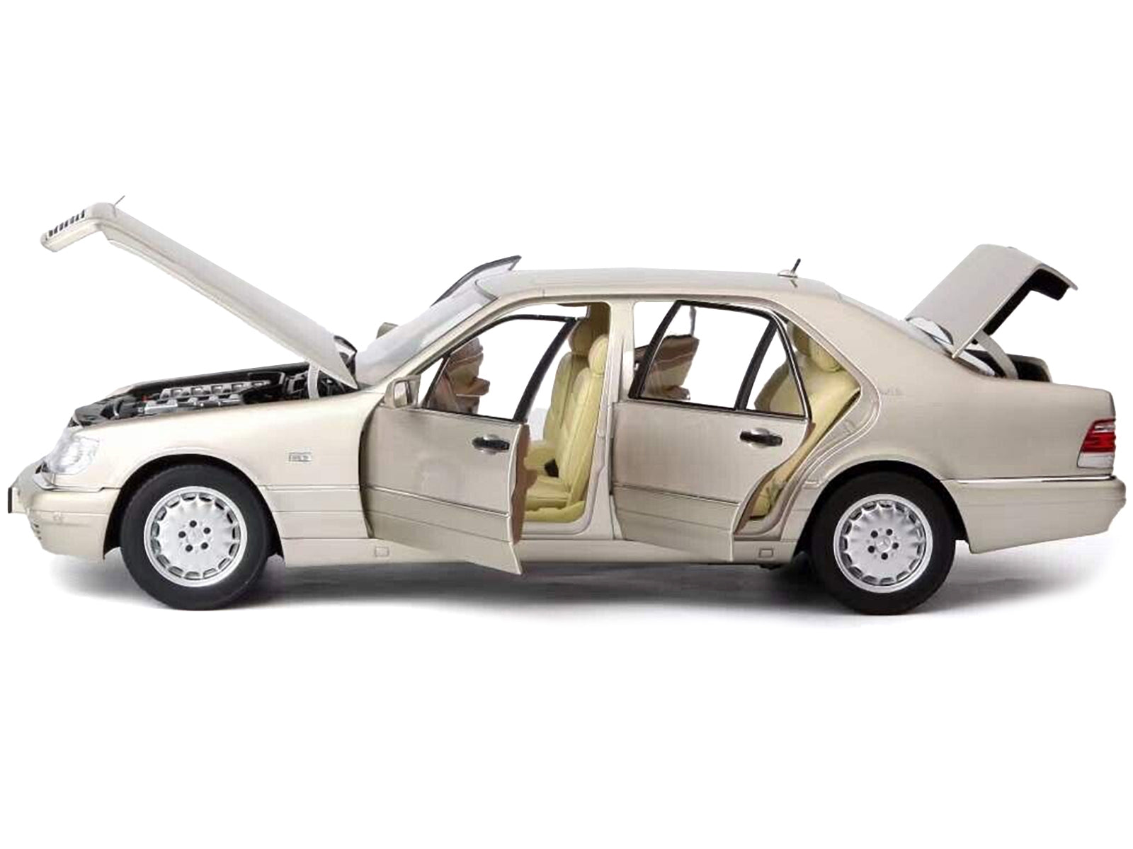 1997 Mercedes-Benz S600 Smoke Silver Metallic 1/18 Diecast Model Car by Norev - Minihomy