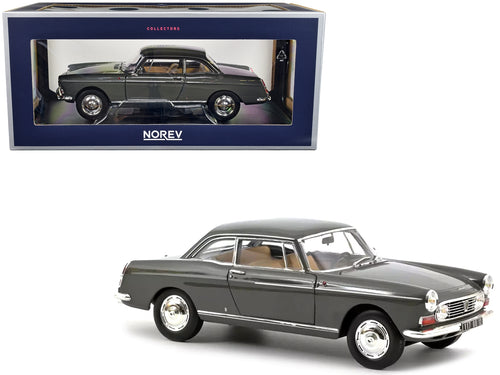 1967 Peugeot 404 Coupe Graphite Gray 1/18 Diecast Model Car by Norev